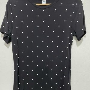 Black shirt white polka dots